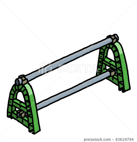 Green traffic safety / closed tools, handwritten illustrations of barricades under construction 83629784