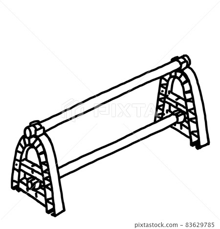 交通安全道路封閉工具，正在建設的路障的手寫插圖 83629785