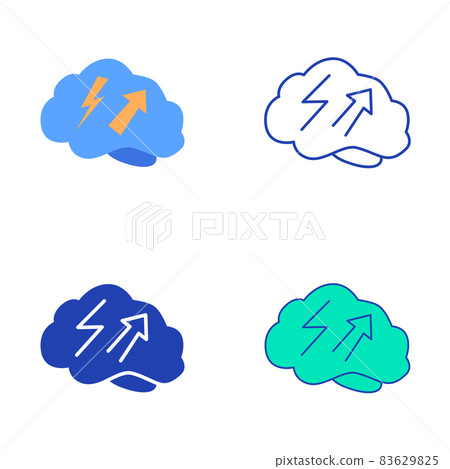 Increased energy icon set in flat and line style 83629825