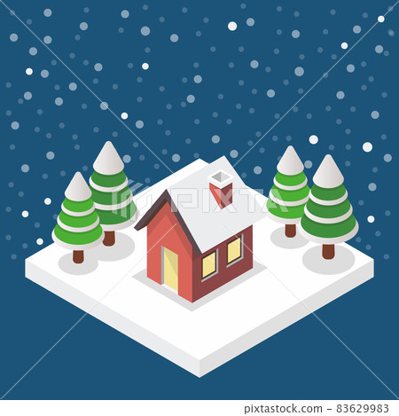 Winter house in isometric view Winter house in isometric view 83629983