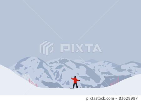 Landscape with snowy mountains in winter 83629987