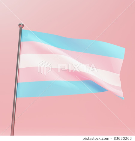 3D rendering / 3D illustration) Transgender Pride Flag Flag Banner Square 83630263
