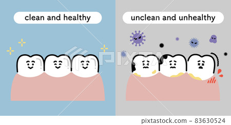 Illustration set for healthy teeth and cavities - Stock Illustration ...