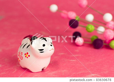 Tiger New Year's card material White Tiger Tiger New Year's card material White Tiger 83630678