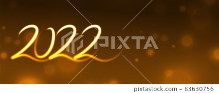2022 neon style new year bokeh brown banner design 2022 neon style new year bokeh brown banner design 83630756