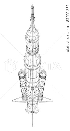 Rocket carrying space shuttle 83631273