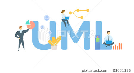 UML, Unified Modeling Language. Concept with keyword, people and icons. Flat vector illustration. Isolated on white. UML, Unified Modeling Language. Concept with keyword, people and icons. Flat vector illustration. Isolated on white. 83631356