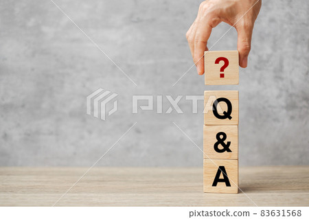 Hand holding Q and A word with wooden block. FAQ( frequency asked questions), Answer, Question Ask, Information, Communication and Brainstorming Concepts Hand holding Q and A word with wooden block. FAQ( frequency asked questions), Answer, Question Ask, Information, Communication and Brainstorming Concepts 83631568