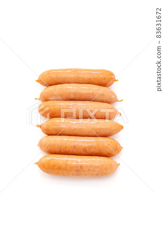 豬肉，粗磨維納香腸 [白色背景] 83631672