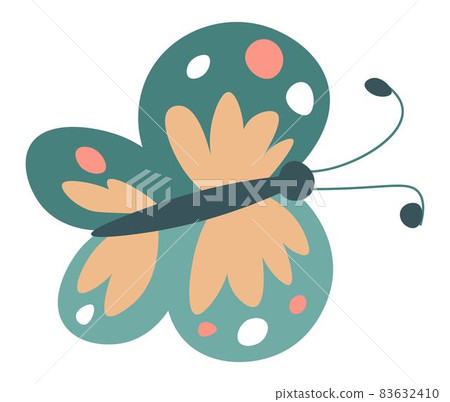Butterfly with colored wings and antennae vector Butterfly with colored wings and antennae vector 83632410