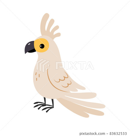 Cockatoo Parrot as Australian Animal with Prominent Crest Vector Illustration 83632533