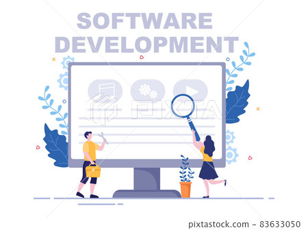 Software Development and Programming Code on Computer Vector Illustration for Technology, Engineer Team, coding, Marketing Material, Business and Presentation Software Development and Programming Code on Computer Vector Illustration for Technology, Engineer Team, coding, Marketing Material, Business and Presentation 83633050