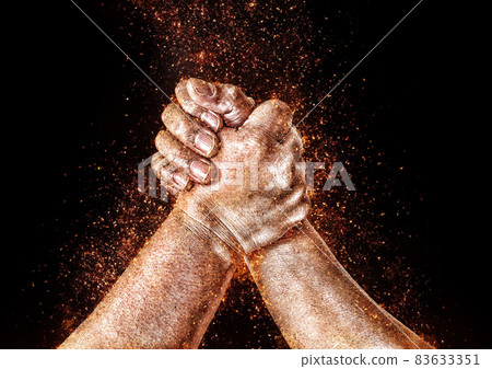 Illustration of confrontation with arm wrestling 83633351