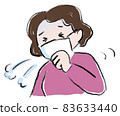 A woman coughing 83633440
