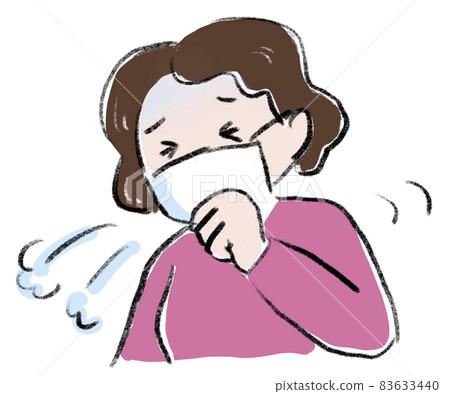 A woman coughing 83633440