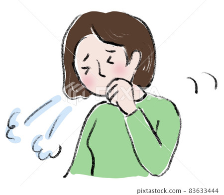 Coughing young woman 83633444