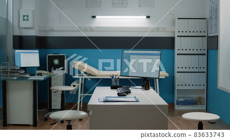 Empty doctors office for healthcare analysis and consultation 83633743