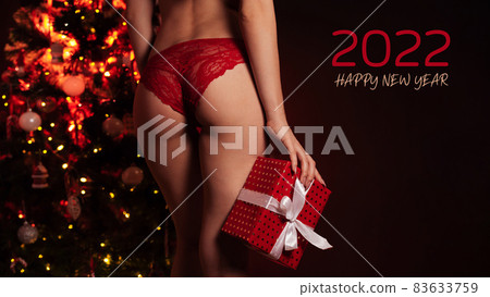 sexy ass of a girl in underwear with a gift box... - Stock Photo [83633759]  - PIXTA