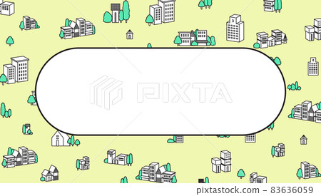 Cityscape illustration telop base standby screen Cityscape illustration telop base standby screen 83636059
