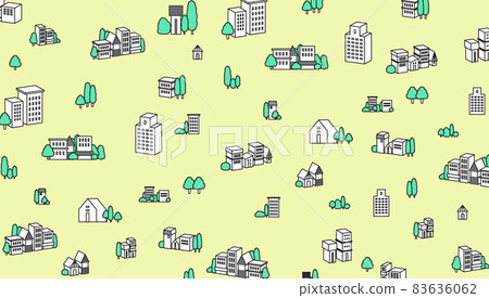 城市景觀插畫 telop base 待機畫面 83636062