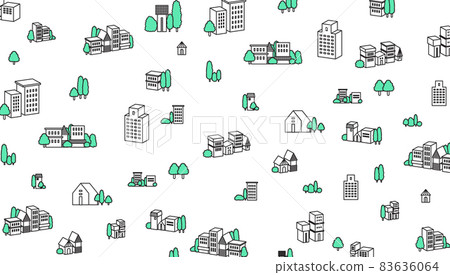 Cityscape illustration telop base standby screen Cityscape illustration telop base standby screen 83636064