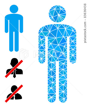Vector Triangle Filled Man Icon and Bonus Icons - Stock Illustration ...