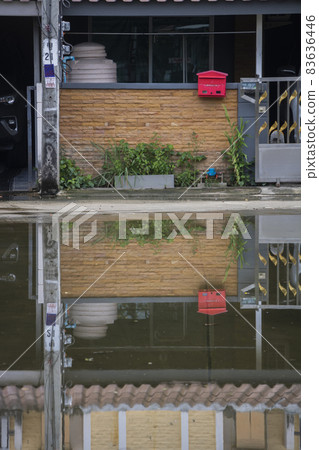 Low-level alley flooding in the village. 83636446