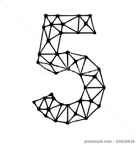 Number 5 polygonal symbol, clip art isolated on... - Stock Illustration ...