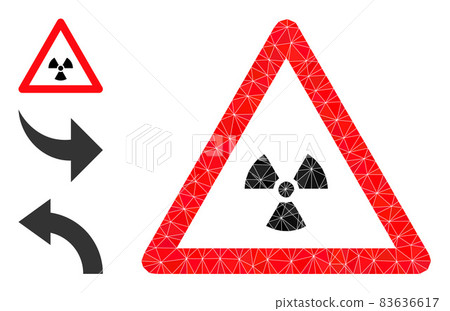 Vector Lowpoly Radioactivity Warning Icon with Bonus Icons 83636617