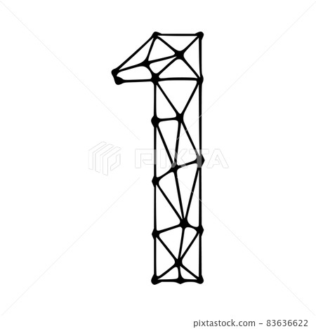 Number 1 polygonal symbol, clip art isolated on white background Number 1 polygonal symbol, clip art isolated on white background 83636622