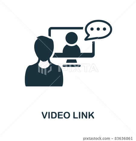 Video Link icon. Monochrome sign from technology collection. Creative Video Link icon illustration for web design, infographics and more 83636861