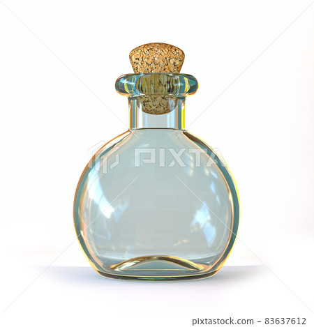 Empty cartoon glass bottle 3D Empty cartoon glass bottle 3D 83637612