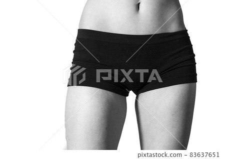 Beautiful young slender girl (woman) with long hair, wearing a w 83637651