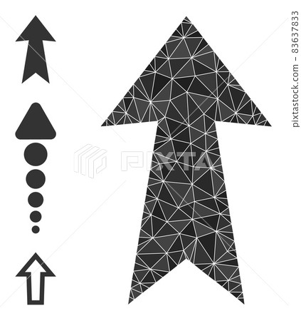 Vector Polygonal Arrow Up Icon with Bonus Icons Vector Polygonal Arrow Up Icon with Bonus Icons 83637833