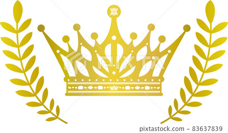Crown icon laurel victory emblem ranking display illustration material Crown icon laurel victory emblem ranking display illustration material 83637839