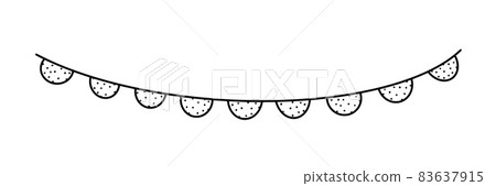 Garland with flags for carnival or celebration. Decor garlands isolated on white background. Vector illustration Garland with flags for carnival or celebration. Decor garlands isolated on white background. Vector illustration 83637915