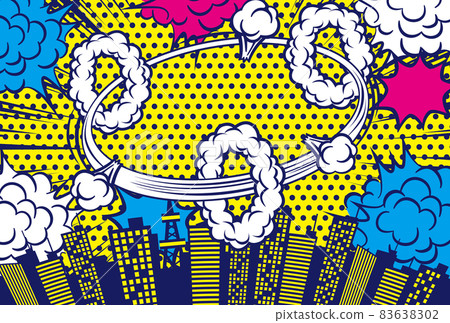 Comic art style colorful background urban frame material Comic art style colorful background urban frame material 83638302