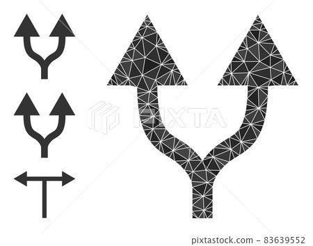 Vector Triangle Filled Split Arrows Up Icon with Bonus Icons 83639552