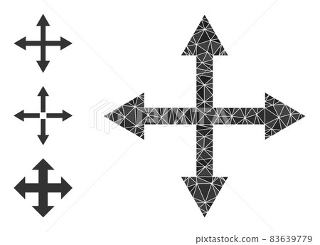 Vector Lowpoly Expand Arrows Icon and Bonus Icons 83639779