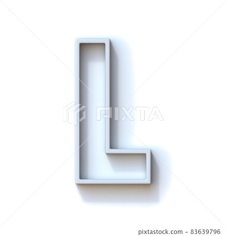 Grey extruded outlined font with shadow Letter L 3D Grey extruded outlined font with shadow Letter L 3D 83639796