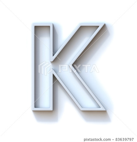Grey extruded outlined font with shadow Letter K 3D Grey extruded outlined font with shadow Letter K 3D 83639797