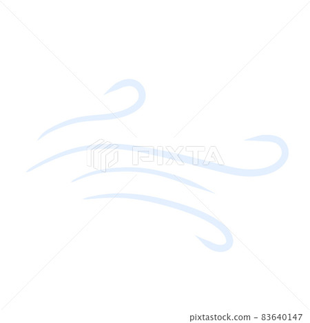 Wind. Air flow. Blue wavy line. Breeze and weather icon. Flat illustration isolated on white background Wind. Air flow. Blue wavy line. Breeze and weather icon. Flat illustration isolated on white background 83640147