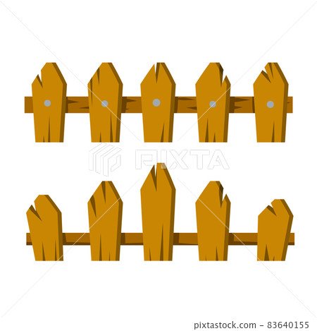 Wooden fence. Rural barrier. Element of village and the ranch. Wooden fence. Rural barrier. Element of village and the ranch. 83640155