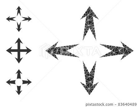 Vector Triangle Filled Expand Arrows Icon with Bonus Icons 83640489