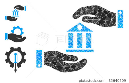 Vector Triangle Filled Bank Service Icon with Similar Icons Vector Triangle Filled Bank Service Icon with Similar Icons 83640509