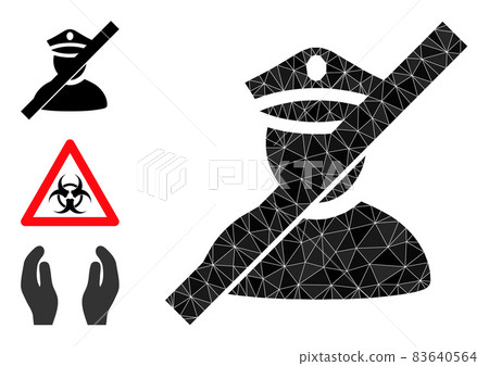 Vector Polygonal Not Allowed Police Icon with Bonus Icons Vector Polygonal Not Allowed Police Icon with Bonus Icons 83640564