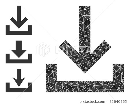 Vector Lowpoly Inbox Icon and Similar Icons 83640565