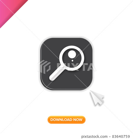 Magnifying glass or search icon button vector illustration. flat vector graphic loupe mobile app logo design template isolated on white background. Magnifying glass or search icon button vector illustration. flat vector graphic loupe mobile app logo design template isolated on white background. 83640759