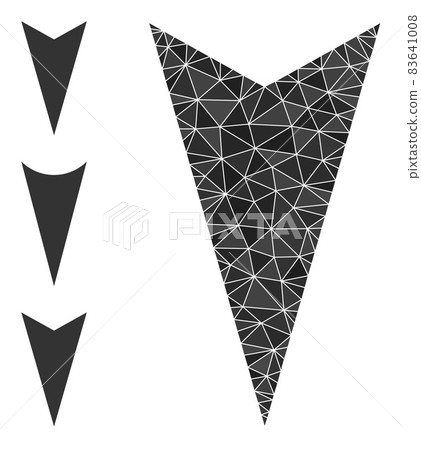 Vector Lowpoly Arrowhead Down Icon with Other Icons Vector Lowpoly Arrowhead Down Icon with Other Icons 83641008