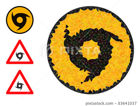 Vector Triangle Filled Hurricane Danger Icon and Other Icons Vector Triangle Filled Hurricane Danger Icon and Other Icons 83641037